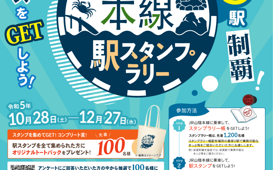 山陰本線駅スタンプラリーでオリジナルグッズをＧＥＴしよう！